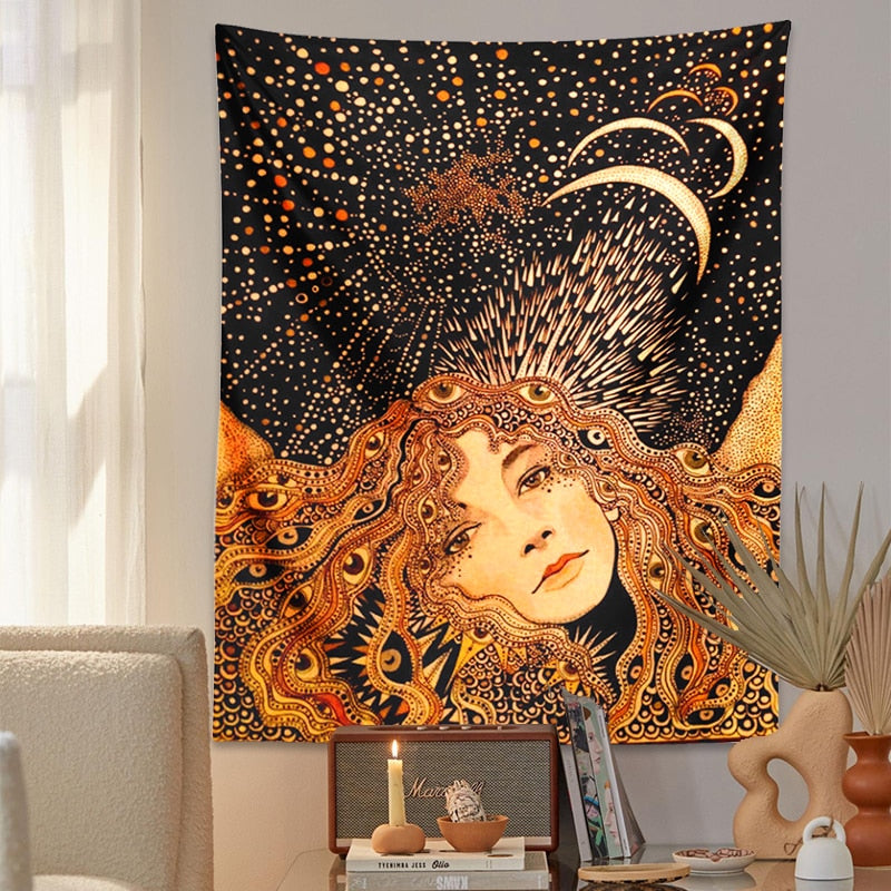 Psychedelic Girl Tapestry - Celestial Energy