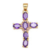 Natural Gemstone Cross Pendant