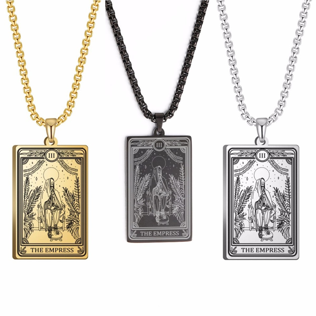 Skeleton Tarot Pendant Necklace of the Major Arcana