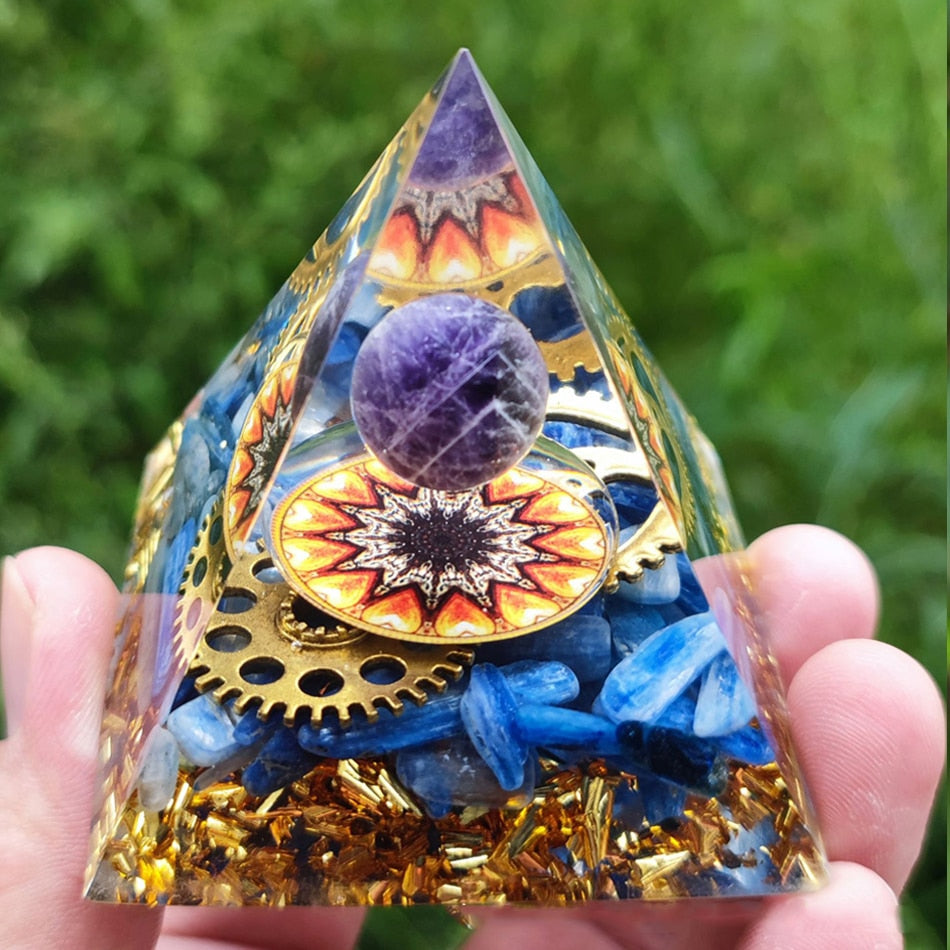 Handmade Orgone Pyramid in Various Stones & Crystals