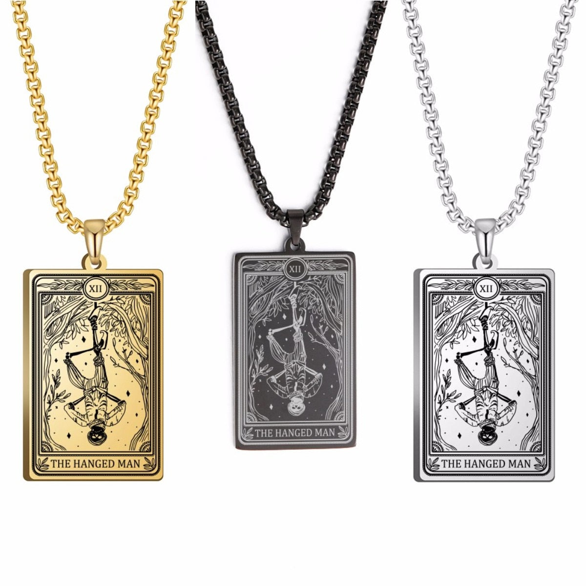 Skeleton Tarot Pendant Necklace of the Major Arcana