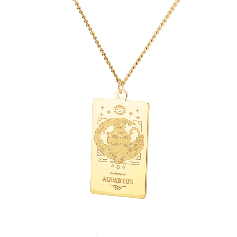 Zodiac Astrology Sign Pendant Necklace