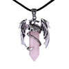 Dragon Pendant Necklace with Natural Gem Stone