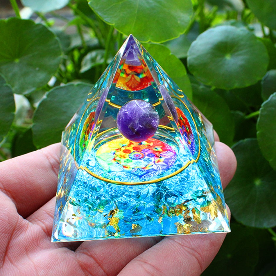 Handmade Orgone Pyramid in Various Stones & Crystals