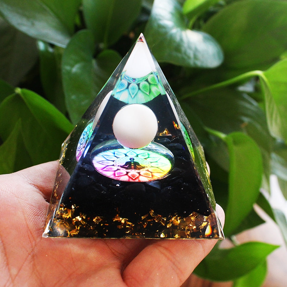 Handmade Orgone Pyramid in Various Stones & Crystals