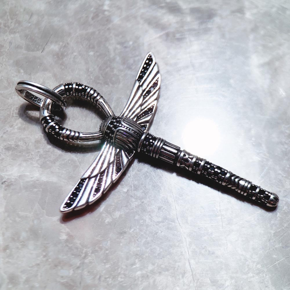 Silver Ankh Cross Pendant With Scarab