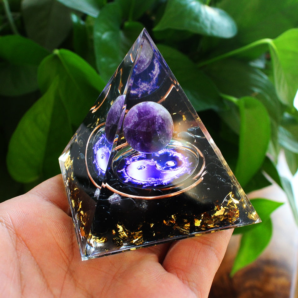 Handmade Orgone Pyramid in Various Stones & Crystals