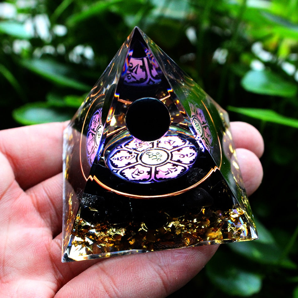 Orgone Pyramid Handmade w/ Natural Crystal