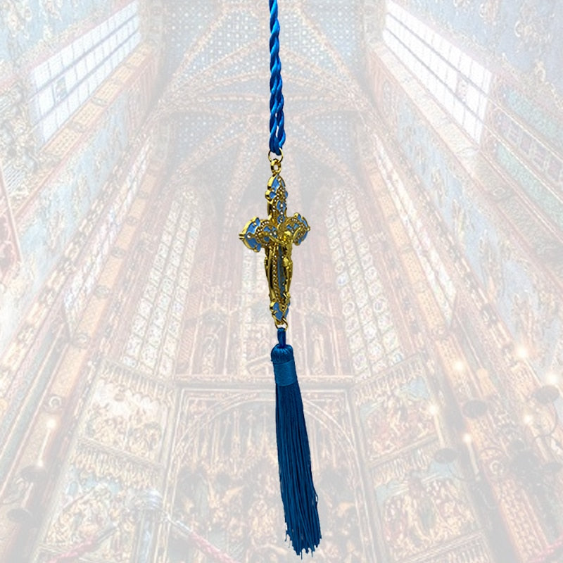 Gold Orthodox Cross for Hanging