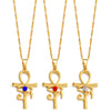 Ankh Cross w/ Crystal Eye of Horus Pendant w/ Necklace