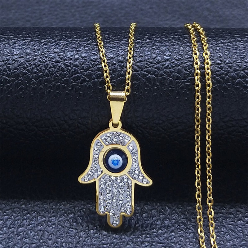 Evil Eye (Hamsa) Hand of Fatima Pendant Necklace