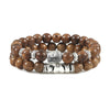 Buddha Head Bracelet Handmade from Natural Stone 2pc/set