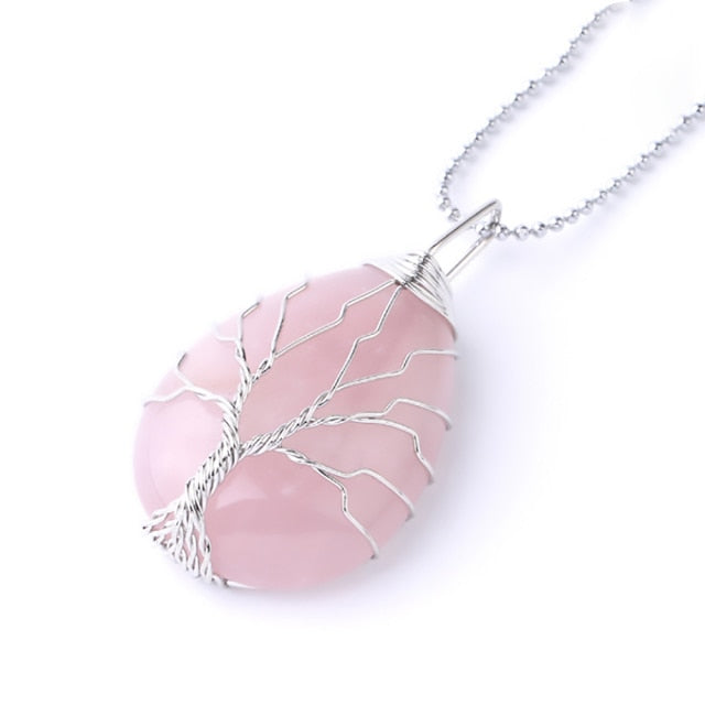 Tree of Life Crystals Necklace Pendant