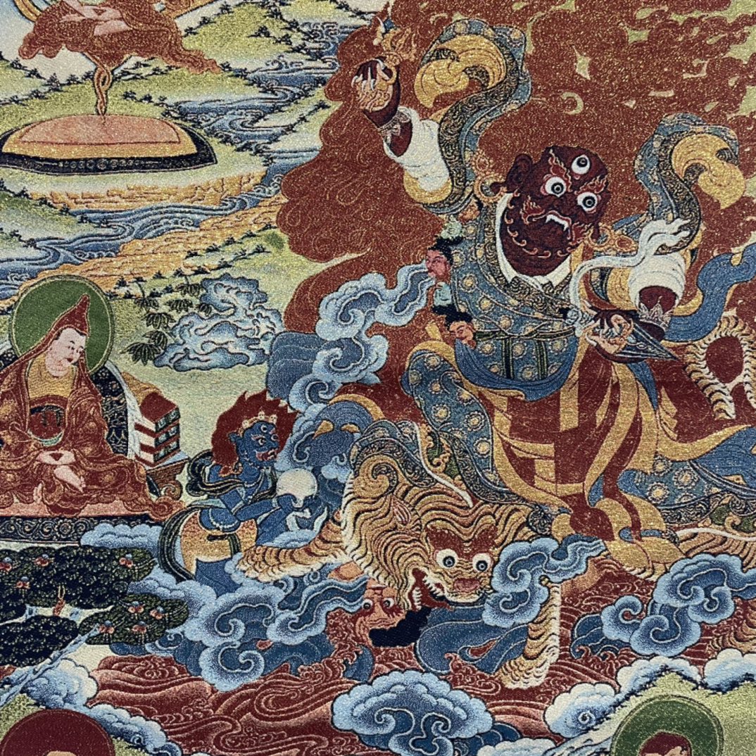 Silk Embroidery of Vajrapani Handmade in Nepal