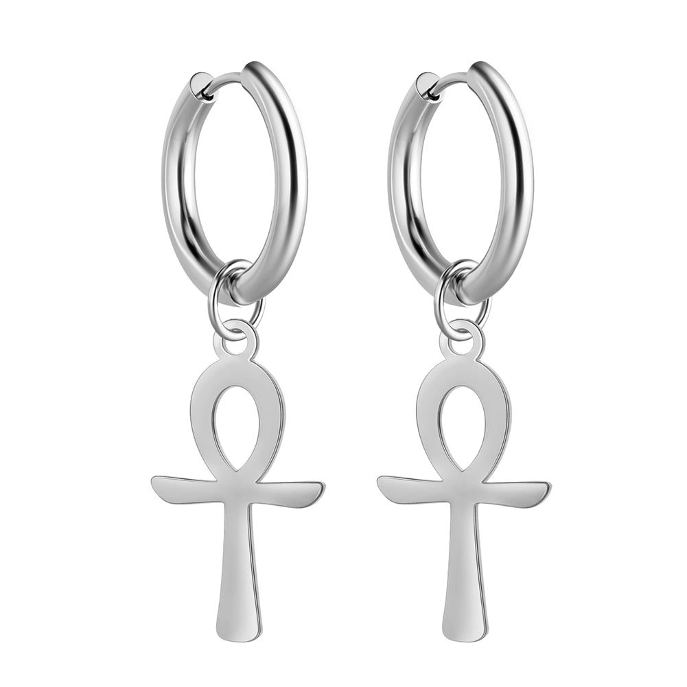 Egyptian Ankh Cross Drop Dangle Earring