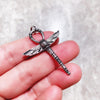 Silver Ankh Cross Pendant With Scarab