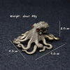 Brass Octopus Statue Incense Holder with Red Eyes