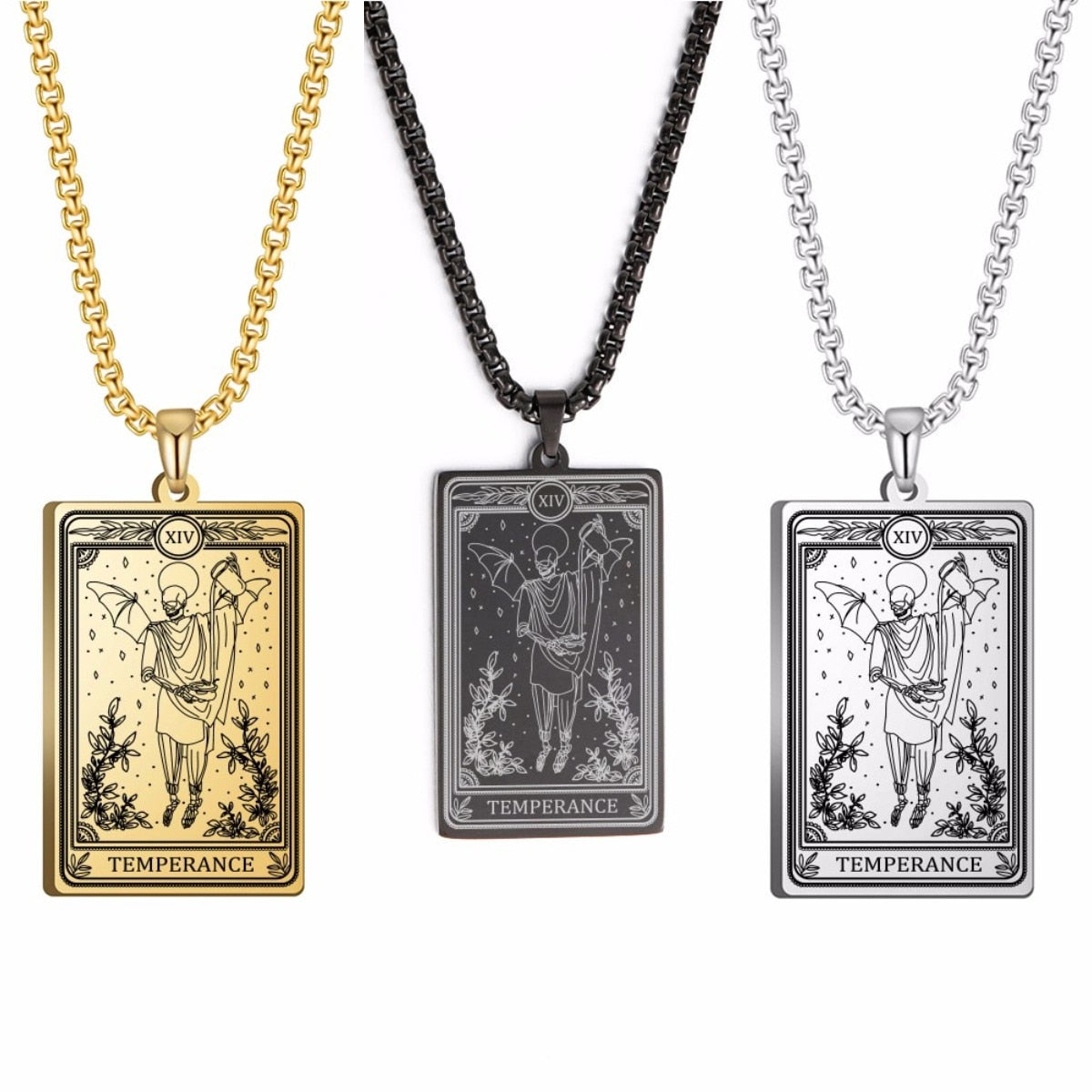 Skeleton Tarot Pendant Necklace of the Major Arcana