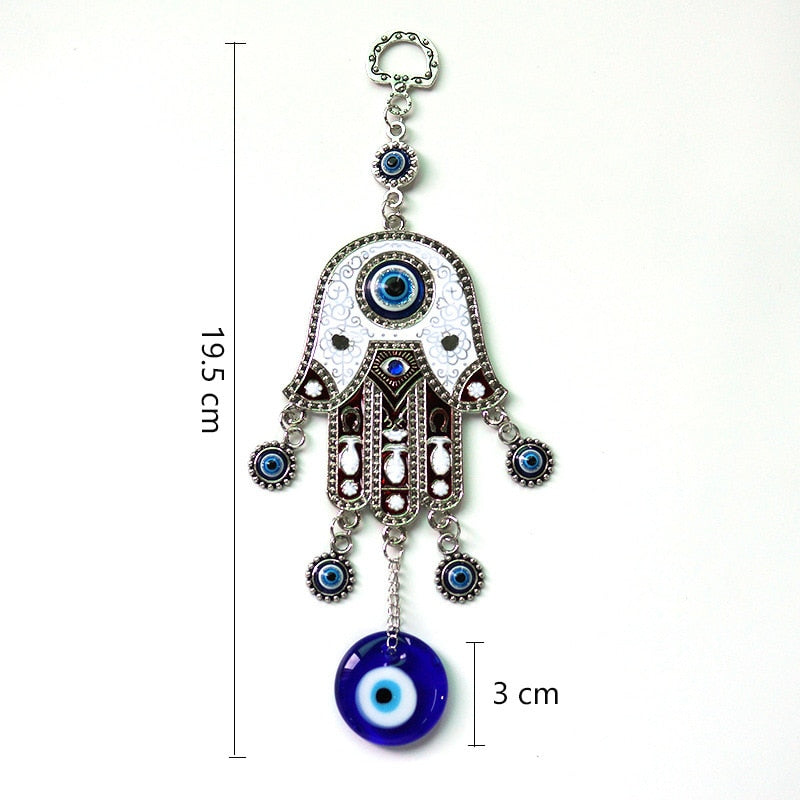 Evil Eye Hand of Fatima Hamsa Wall Hanging or Wind Chime