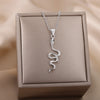 Snake Pendant Necklace For Women Stainless Steel