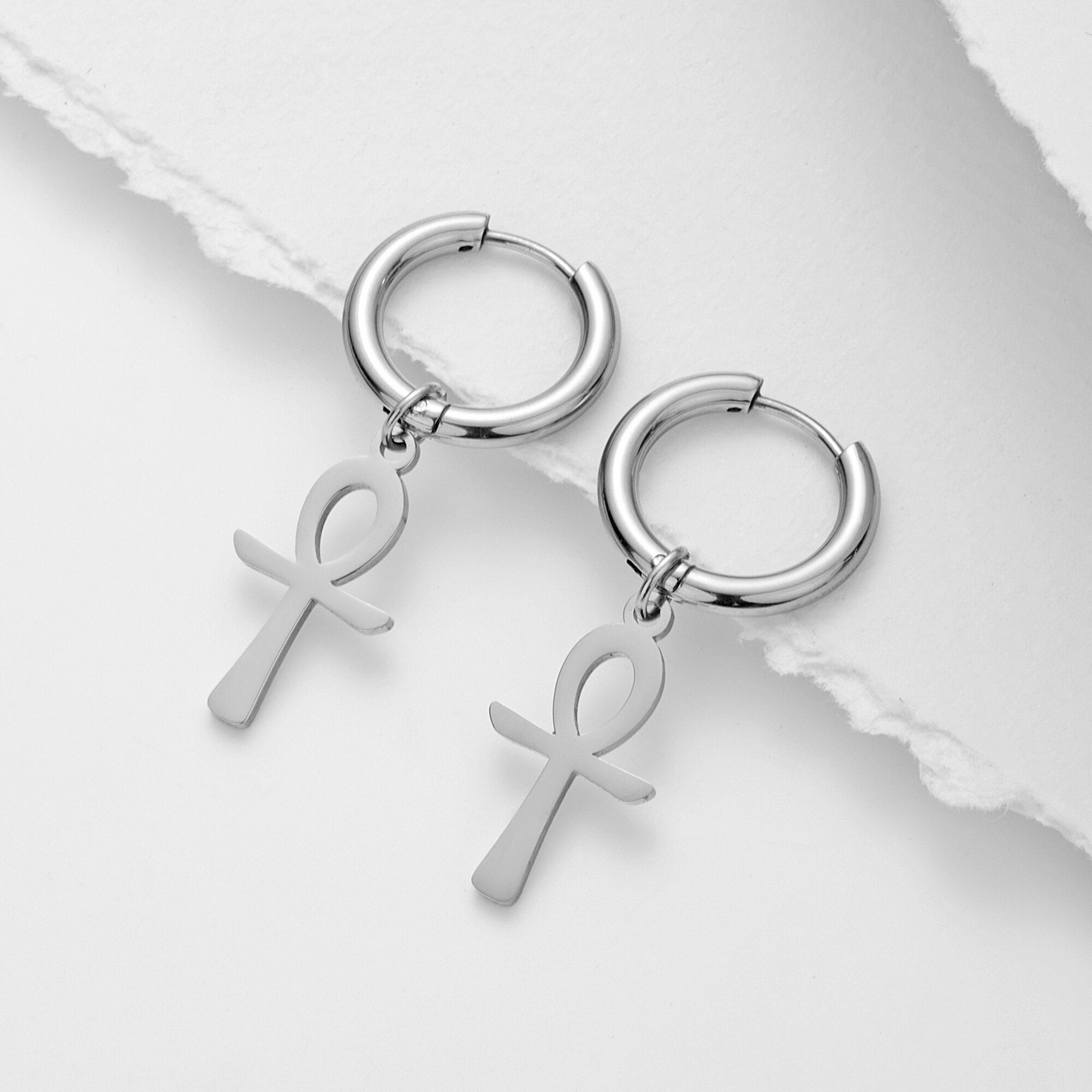 Egyptian Ankh Cross Drop Dangle Earring