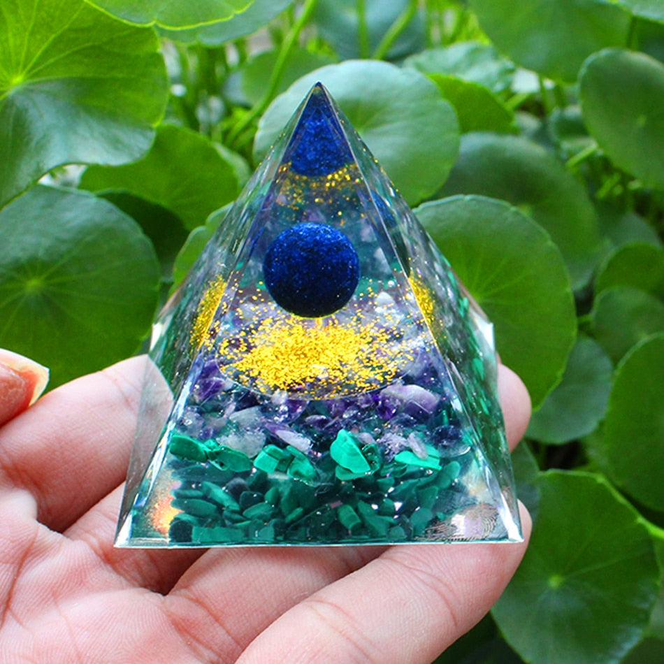 Handmade Orgone Pyramid in Various Stones & Crystals