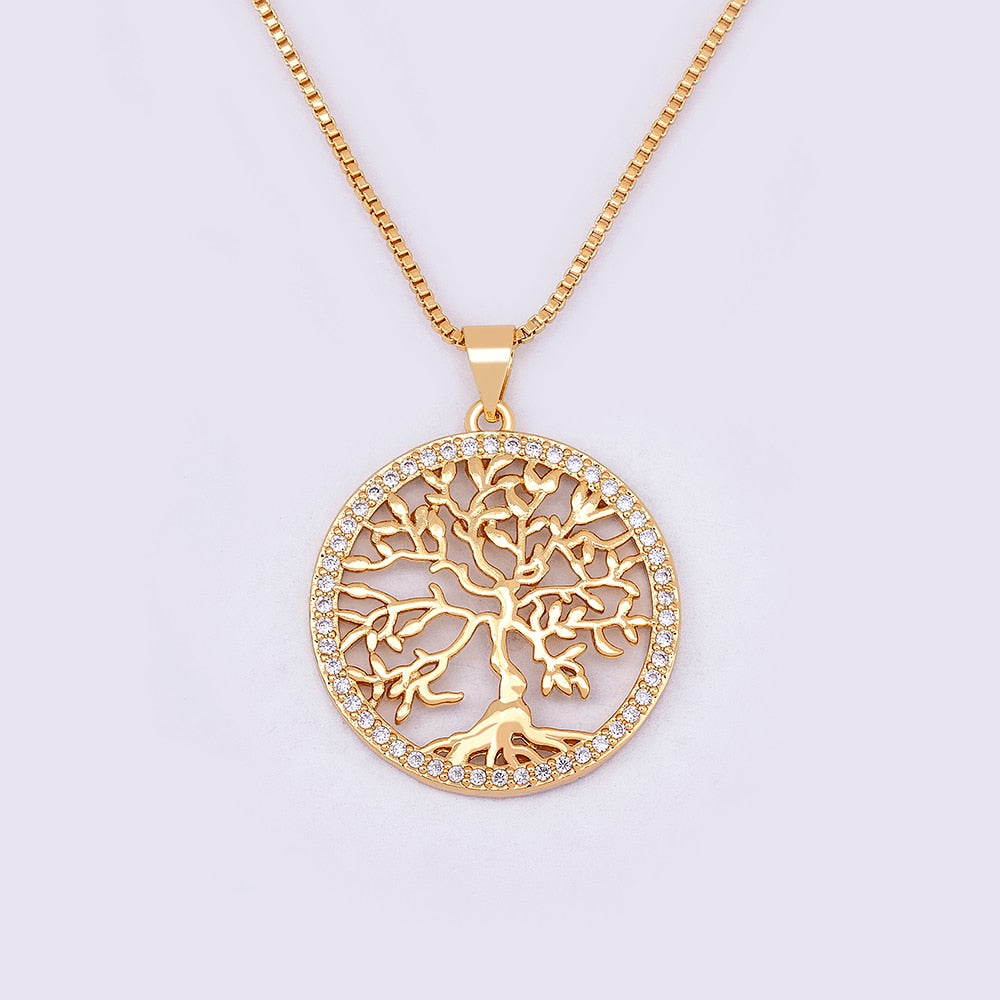 Tree of Life Crystal Pendant Necklace