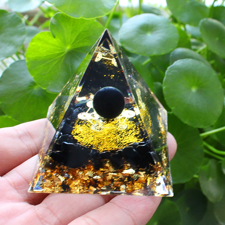 Orgone Pyramid Handmade w/ Natural Crystal