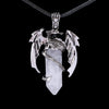 Dragon Pendant Necklace with Natural Gem Stone