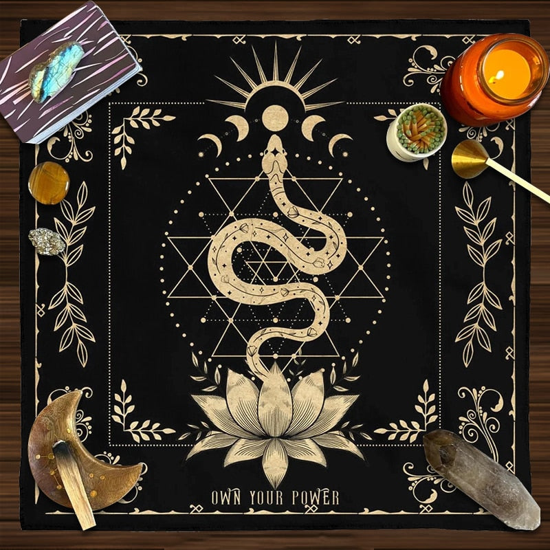 Golden Snake & Lotus Flower Alter Cloth