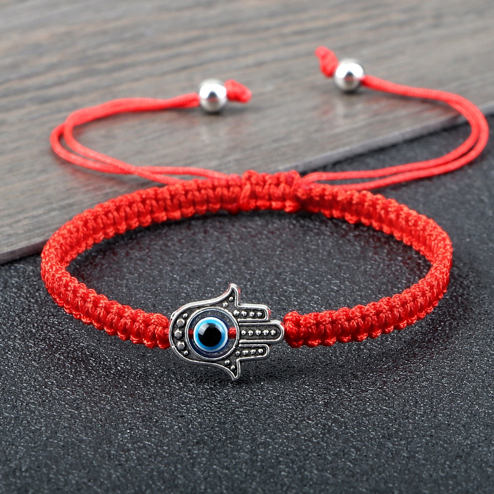 Hand of Fatima & Evil Eye Braided Bracelet for Luck & Protection