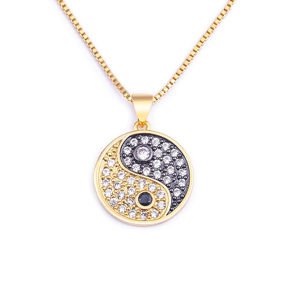 Ying Yang Crystal Pendant Necklace