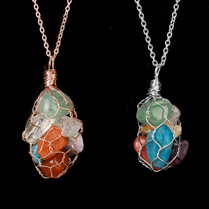 7 Chakras Crystal Pendant Necklace