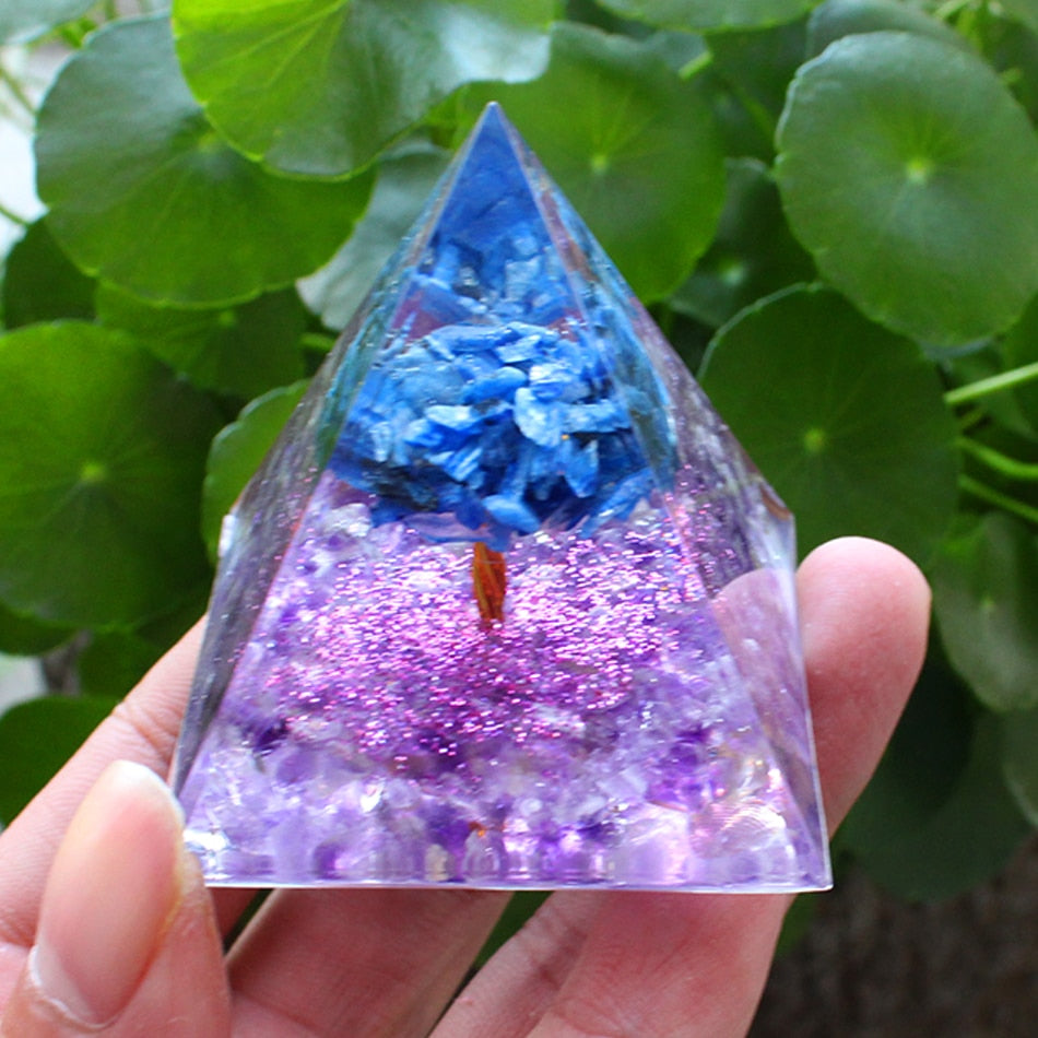 Orgone Pyramid Handmade w/ Natural Crystal