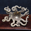 Brass Octopus Statue Incense Holder with Red Eyes