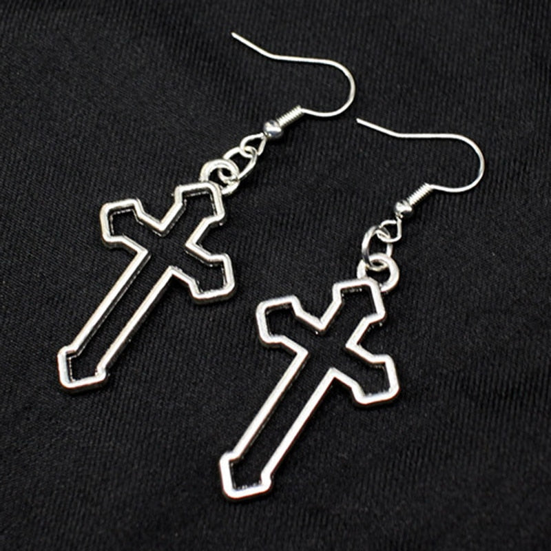 Cross Drop Dangle Earrings