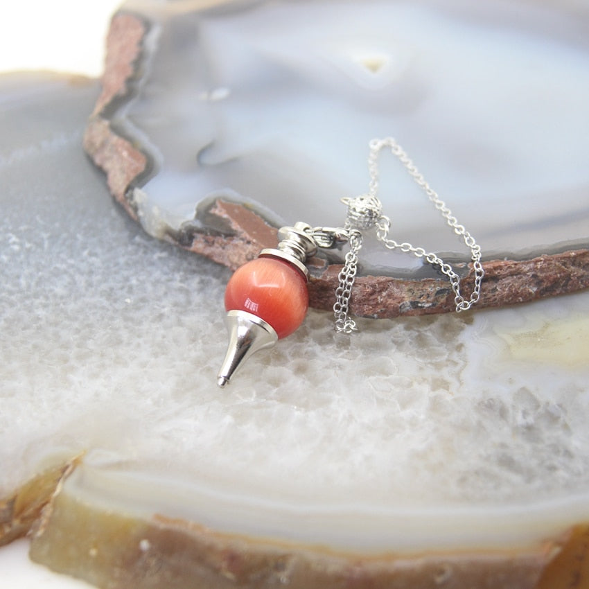 Natural Stone Ballpoint Pendulum for Dowsing & Divination