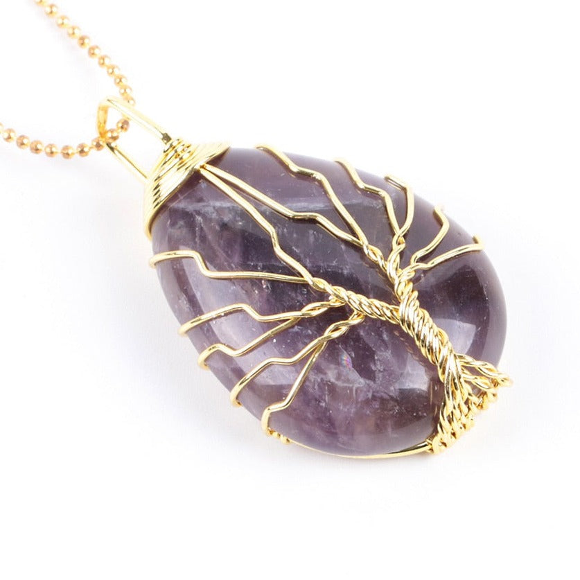 Tree of Life Crystals Necklace Pendant