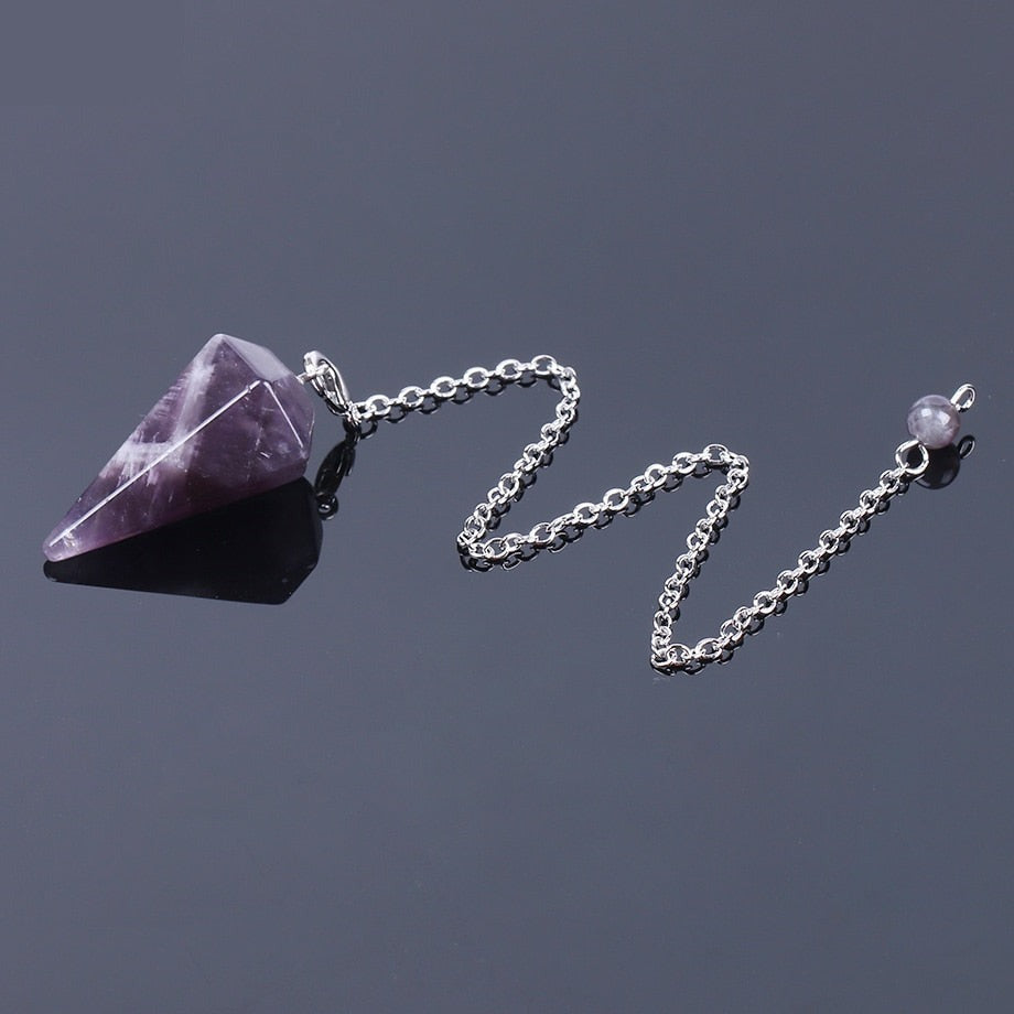 Crystal Hexagon Cone Pendulum for Divination Dowsing