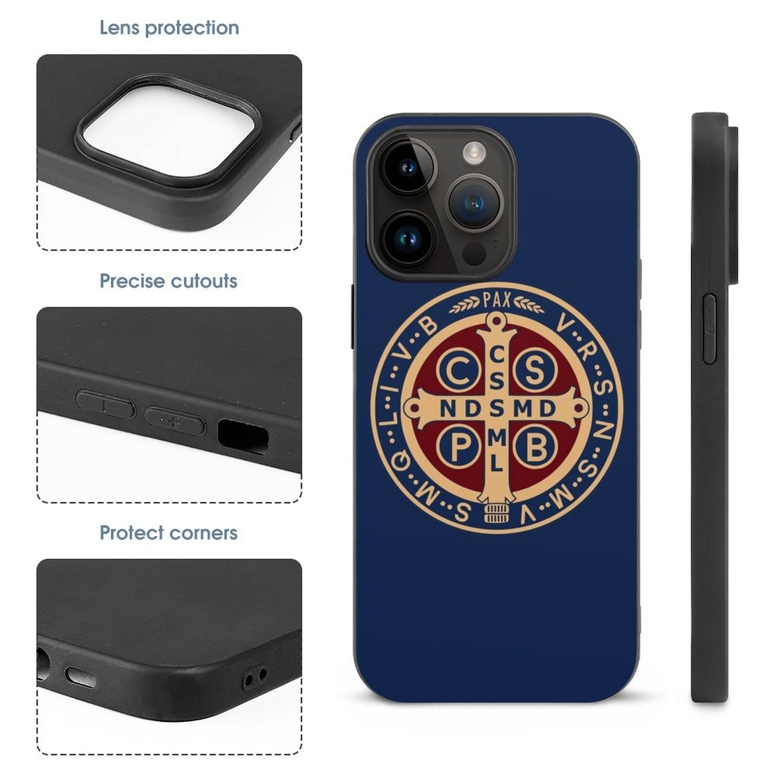 Saint Benedict Medal Phone Case For iPhone 14 13 12 11 Plus Pro Max Mini XR 7 8