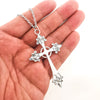 Large Gothic Cross Pendant Necklace