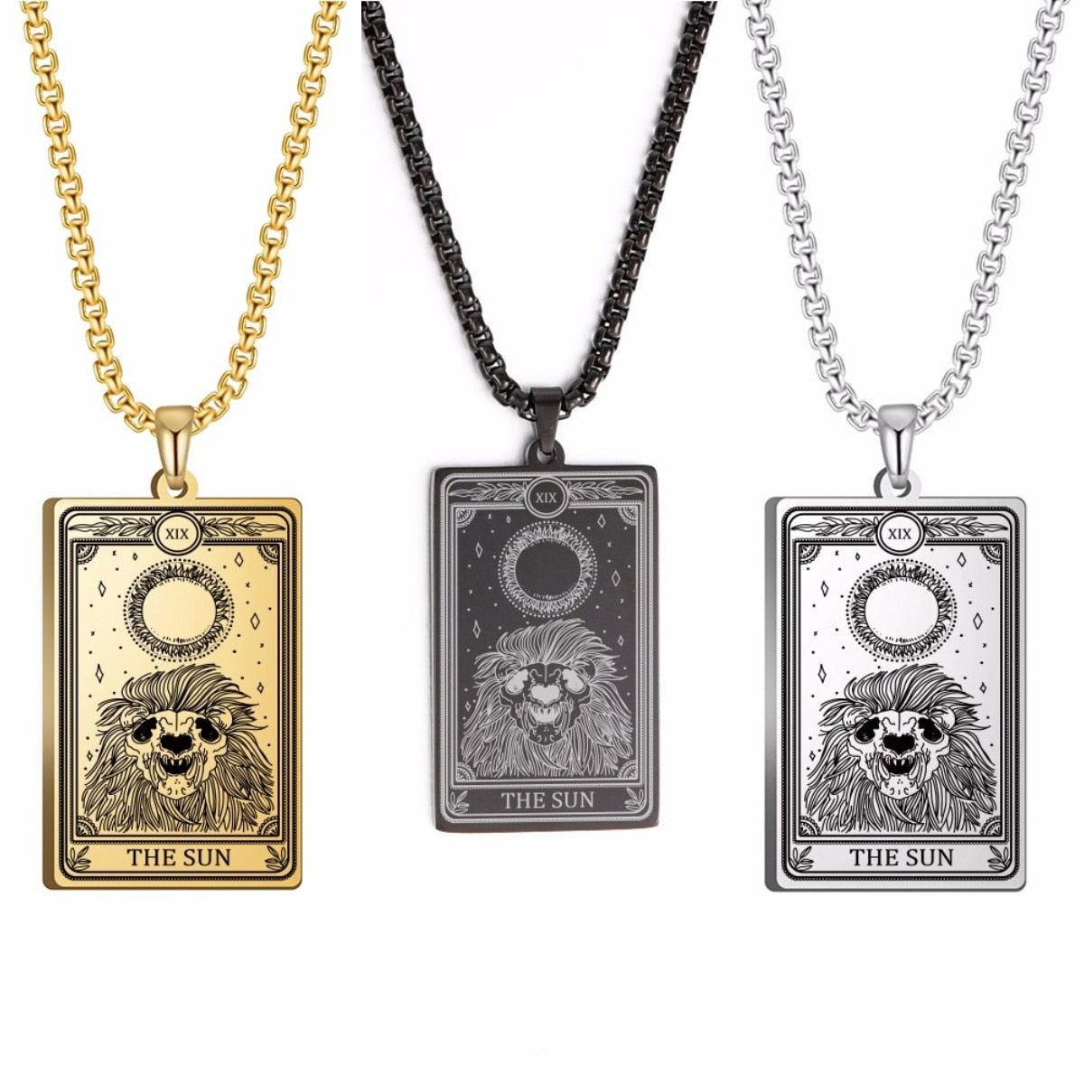 Skeleton Tarot Pendant Necklace of the Major Arcana