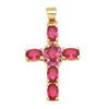 Natural Gemstone Cross Pendant