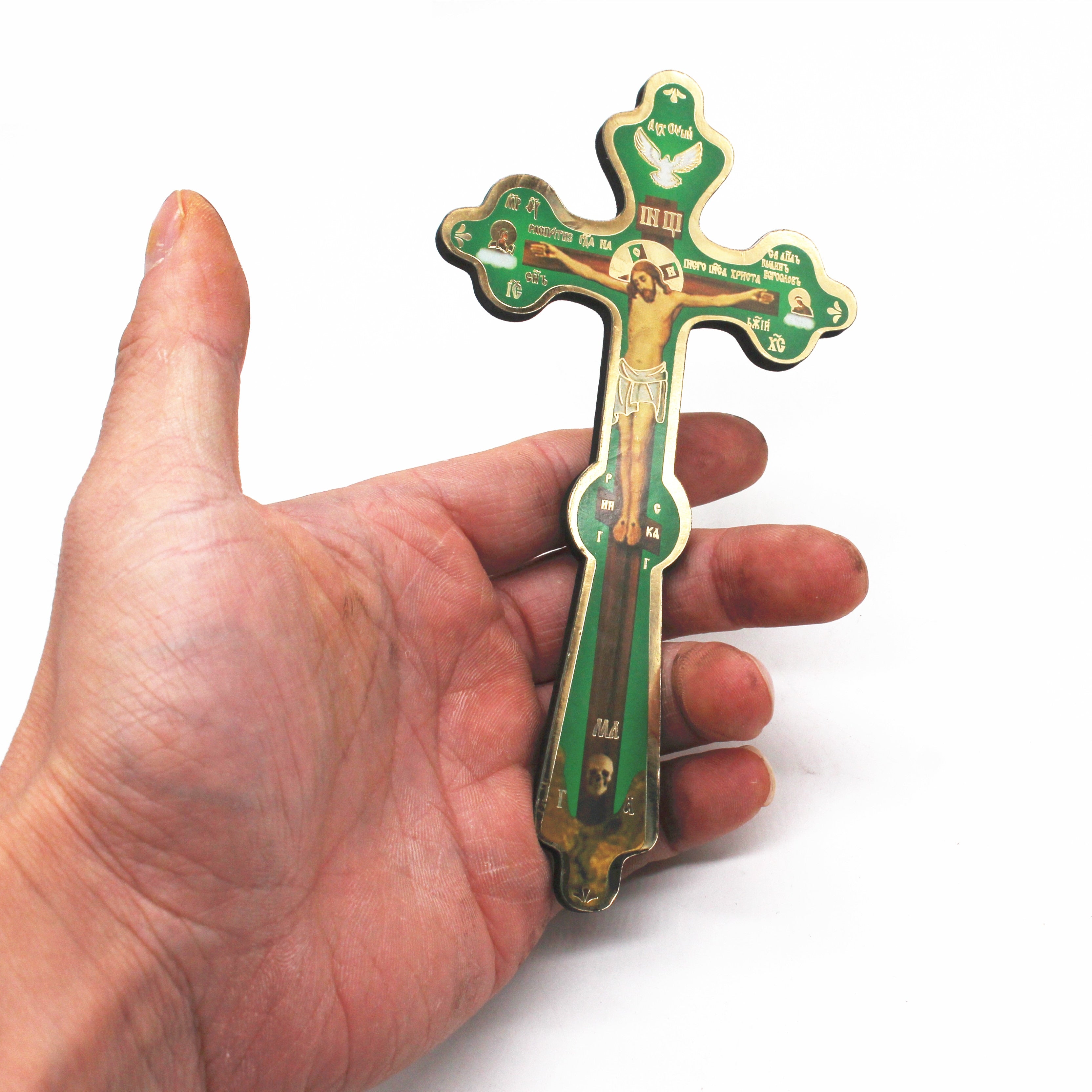 Jesus on the Holy Hand Held Blessing Cross