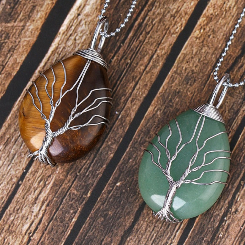 Tree of Life Crystals Necklace Pendant