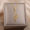 Snake Pendant Necklace For Women Stainless Steel