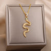 Snake Pendant Necklace For Women Stainless Steel