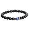 Natural Lava & Moonstone Tibetan Buddha Bracelet