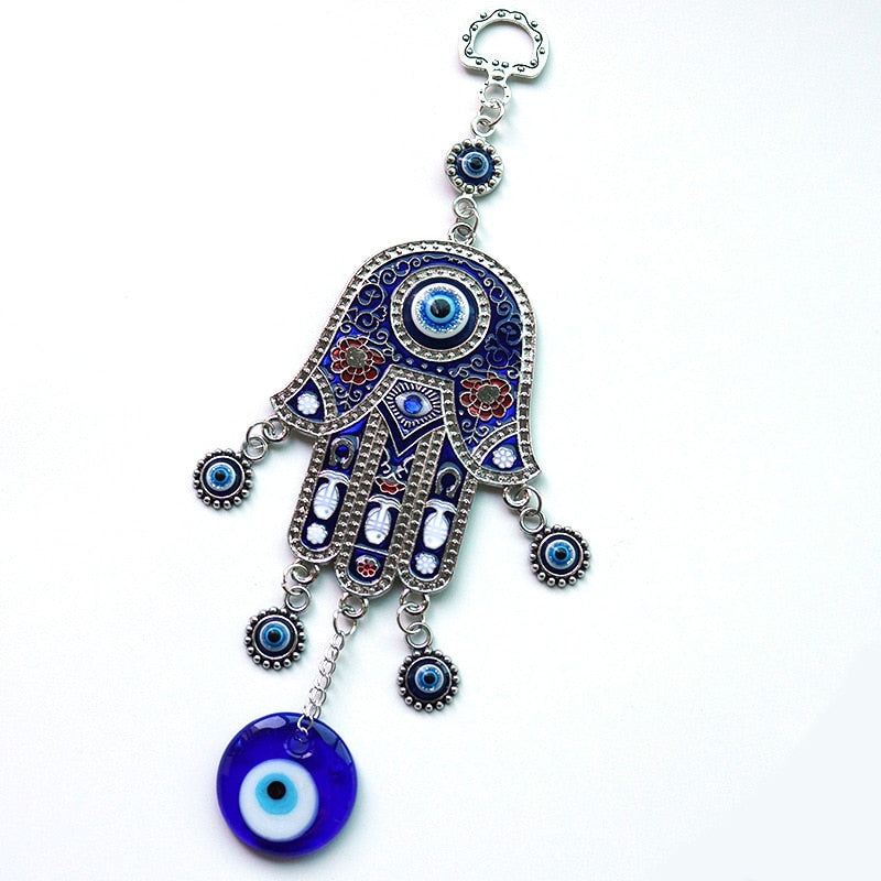 Evil Eye Hand of Fatima Hamsa Wall Hanging or Wind Chime