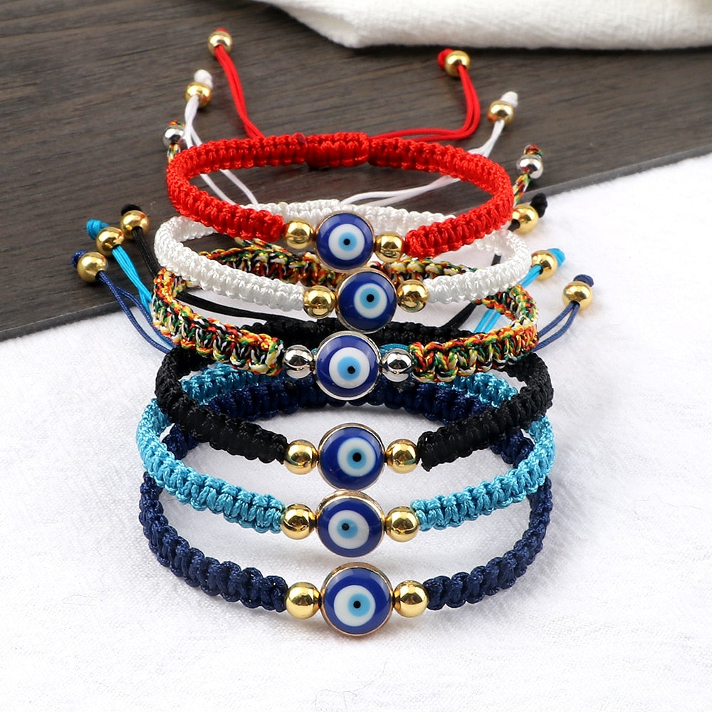 Evil Eye Braided Bracelet for Protection & Luck